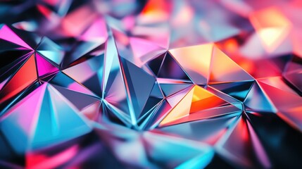 Poster - Shiny geometric backdrop with a vibrant futuristic design
