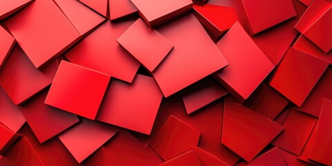 Poster - Abstract 3D illustration featuring multiple red rhombuses