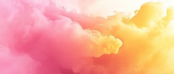 Poster - Soft pastel gradient background featuring hues of yellow and pink creating an abstract cloud like effect