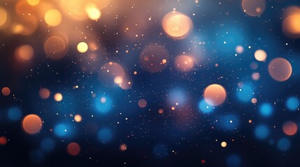 Poster - Soft background lights with a blurred colorful abstract texture Nighttime blue lights create a bokeh effect