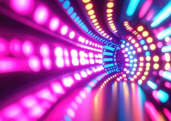 Poster - Vibrant neon lights in motion creating a glossy design template Abstract background featuring a rotating rays effect ideal for photography and digital illustrations