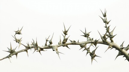 Poster - A 3D rendered illustration of a fantasy plant featuring thorns set against a white background