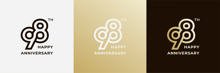 Wall Mural - Logo 98th, 98 years anniversary, Creative design template for celebration, greeting and invitation. Editable file