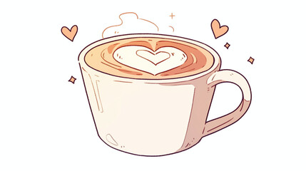 Aromatic Latte Art: A Heart-Shaped Coffee Cup