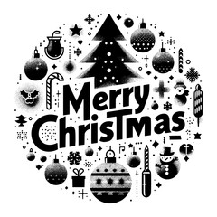 Wall Mural - lettering beauty merry christmas design template