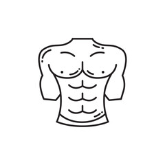 Wall Mural - Man body six pack fitness symbol line icon