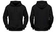 © Owais - Front and back of black sweatshirt hoodie , Hoodie sweatshirt long sleeve with clipping path