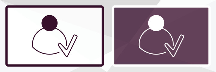 Poster - authorize outline icon. Linear vector from programming concept. Thin line white and black authorize icon isolated on white and dark background
