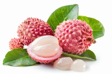 Canvas Print - A fresh lychee isolated on white