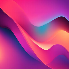 Poster - A vibrant abstract wave design with smooth, flowing gradients of pink, purple, orange, and blue, creating a dynamic and energetic visual impact.