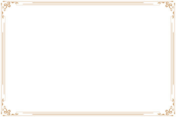 Wall Mural - elements of ornate vintage frames. border gold on white classic calligraphy swirls, floral motifs. d
