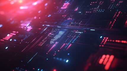 Abstract technological background with various technological ele. 