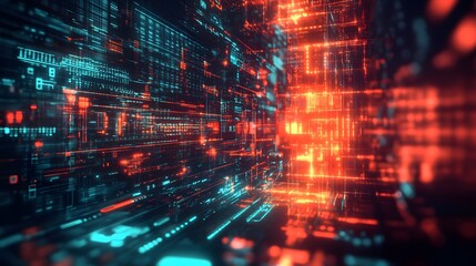 Abstract technological background with various technological ele. 