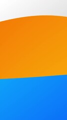 Fototapete - Abstract three waves of a white, orange, and blue colors, seamless loop. Motion. Cartoon flowing curving wide stripes.