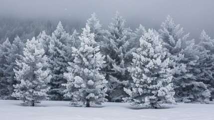 Poster - Trees covered in snow