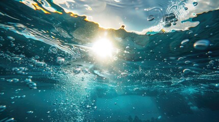 Aufkleber - Underwater bubble rises to the sun