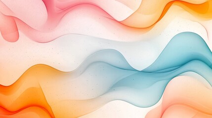 Poster - Colorful abstract waves flowing smoothly across a light background