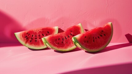 Poster - Watermelon against a pink backdrop