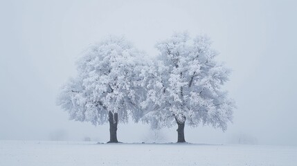 Poster - Trees covered in snow