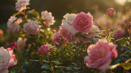 Poster - Variety of roses in an English garden