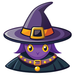 Halloween witch hat vector illustration isolated on a white background