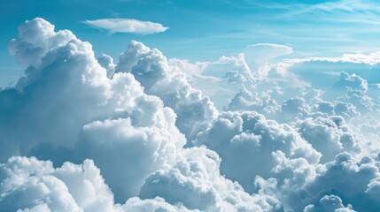 Aufkleber - White clouds contrasted against a blue sky background