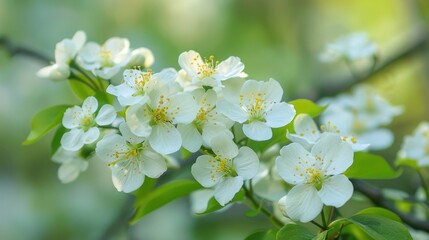 Poster - White blooms against nature s backdrop