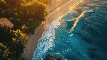 Sunrise beach viewed from above