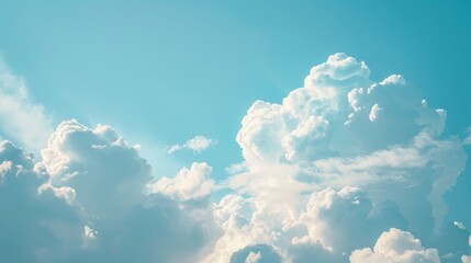 Aufkleber - White clouds contrasted against a blue sky background