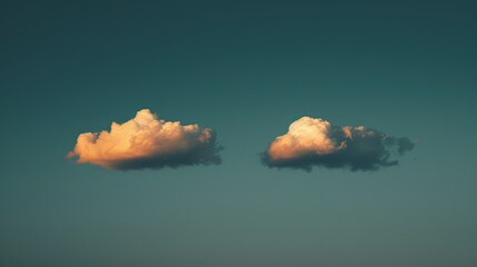 Aufkleber - Two clouds on one side of the navy sky