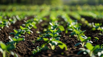 Spring crops photograph on a farm