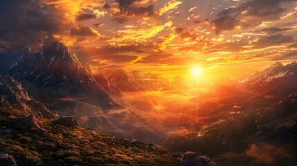 Poster - The Stunning Sunrise Scenery