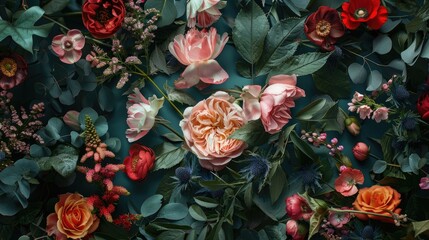 Poster - Stylish floral photo for web and mobile design