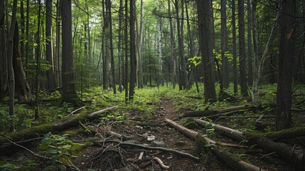 Poster - Thick forest of green with downed trees