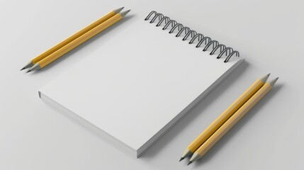 Fototapete - Pencil album mockup sketchbook template