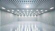© artisttop - Modern empty room with white walls and ceiling lights reflecting on the floor