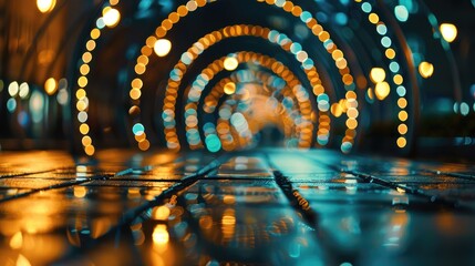 Poster - Illuminate the night with abstract circular bokeh display