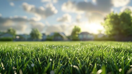 Aufkleber - Morning backdrop of outdoor grass