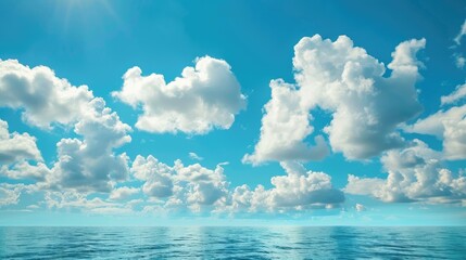 Poster - Natural background of blue sky over the ocean