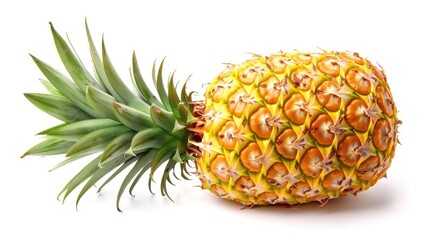 Isolated pineapple on white background with clipping path