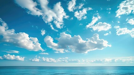 Poster - Natural background of blue sky over the ocean