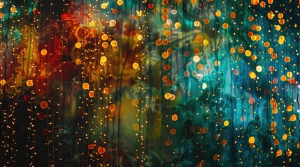 Poster - Holiday lights create a stunning abstract backdrop