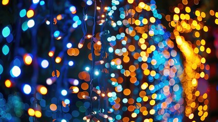 Poster - Holiday lights create a stunning abstract backdrop