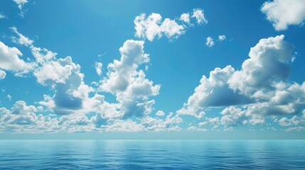 Poster - Natural background of blue sky over the ocean