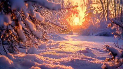 Leinwandbilder - Natural arrangement in the winter scenery