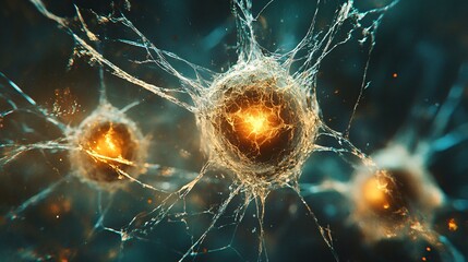 Poster - oocytes glowing softly within a web of dna, each strand holding a history of generational trauma, vi