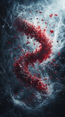 Poster - a haunting portrayal of a single oocyte surrounded by disintegrating dna, symbolizing generational t