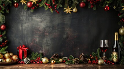 Holiday celebration with wall backdrop