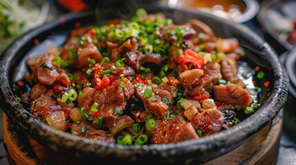 Pork ear dish delicacy served on our table