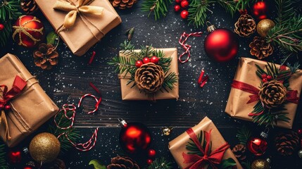 Aufkleber - Holiday festivities include festive decor presents and New Year celebrations